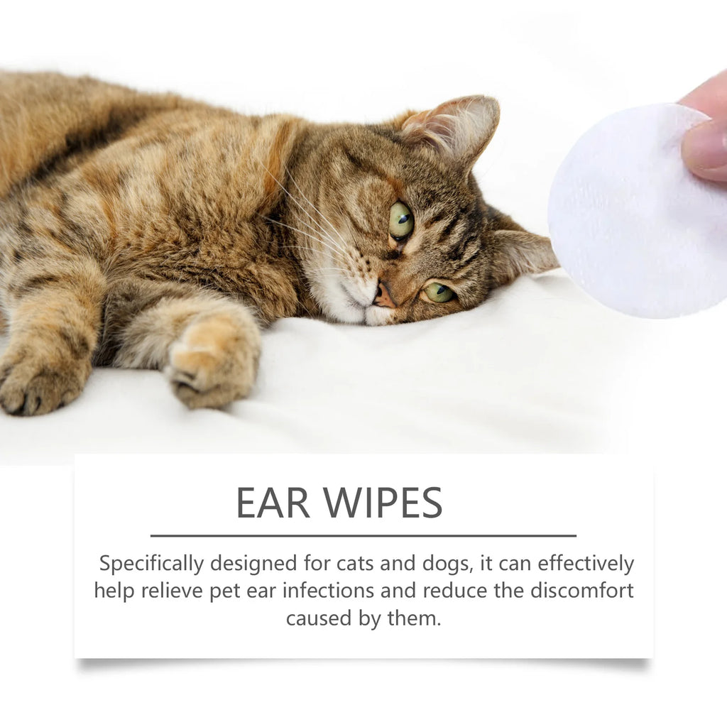 Pet Cleaning Cotton Pads Otic Cleanser to Stop Ear Itching and Infection