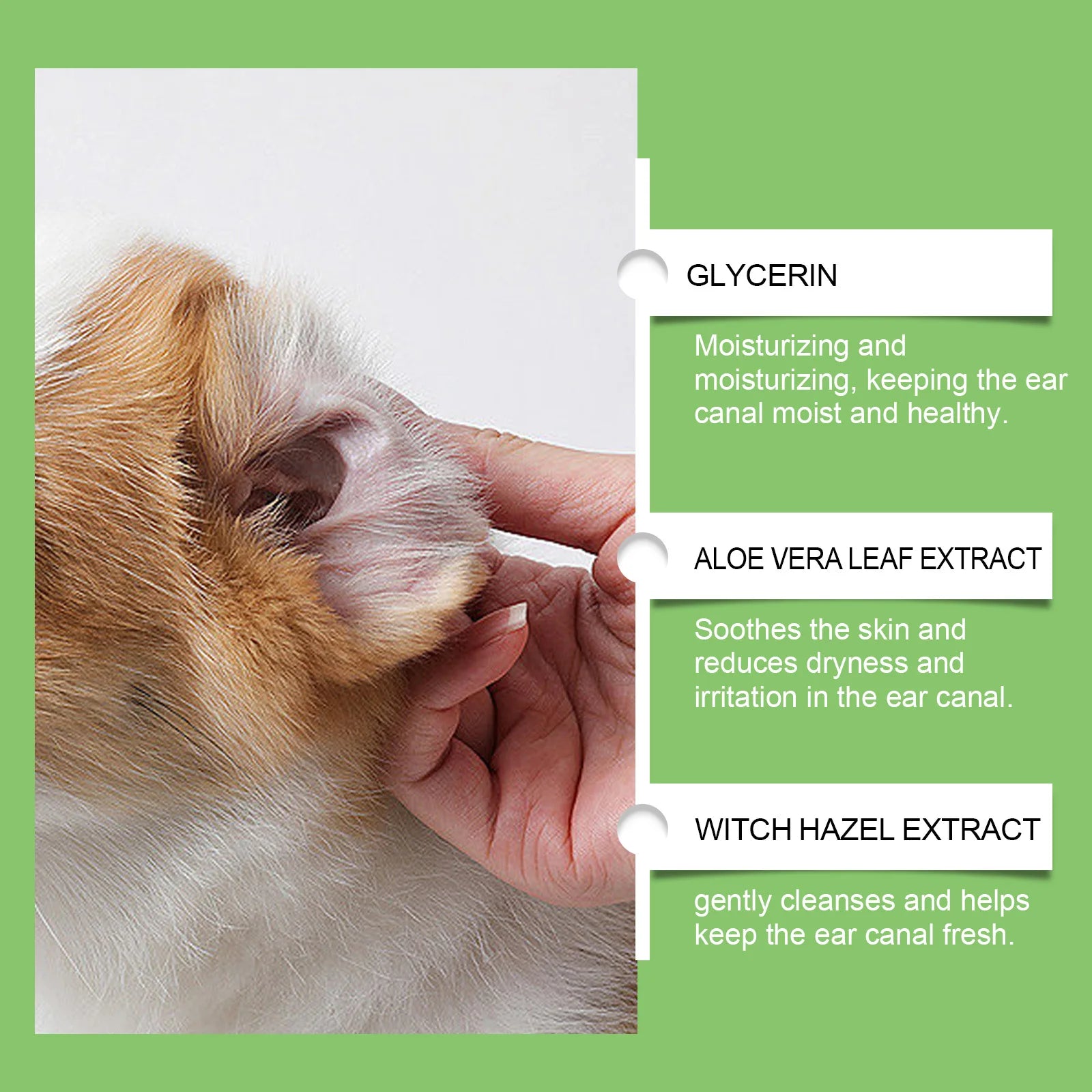 Pet Cleaning Cotton Pads Otic Cleanser to Stop Ear Itching and Infection