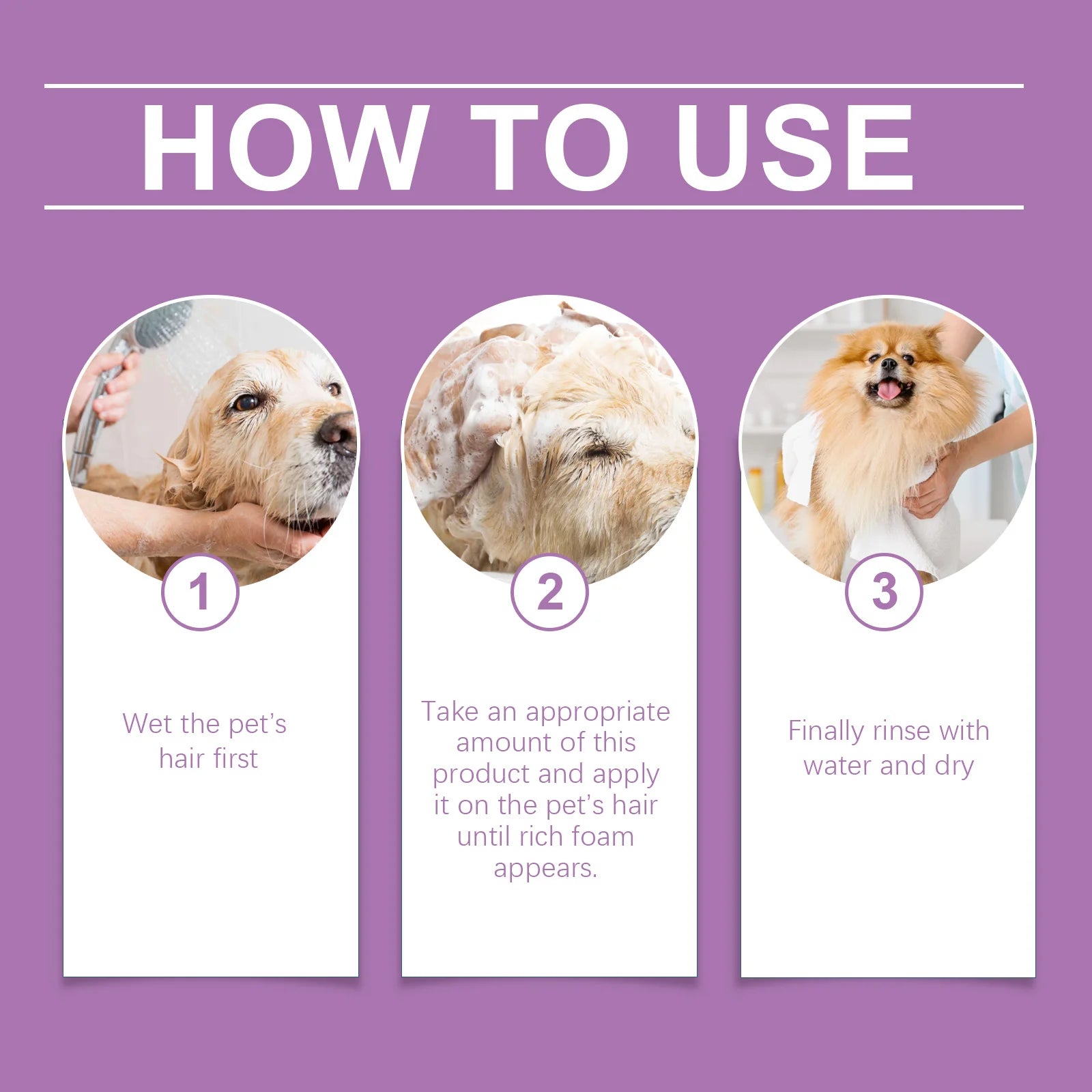 Pet Bath Supplies Tear Free Natural Formula Lavender Pet Shampoo Conditioner