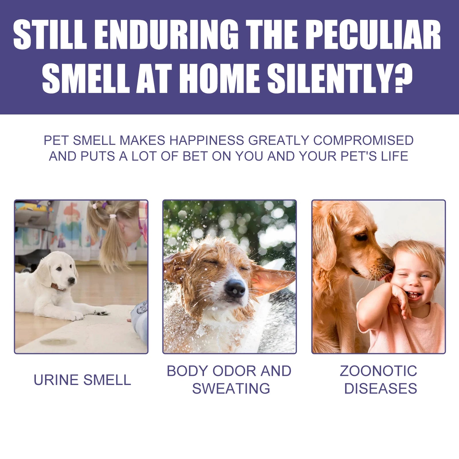 60ml Gentle Plant Ingredients Pet Deodorant Deodorizer Spray