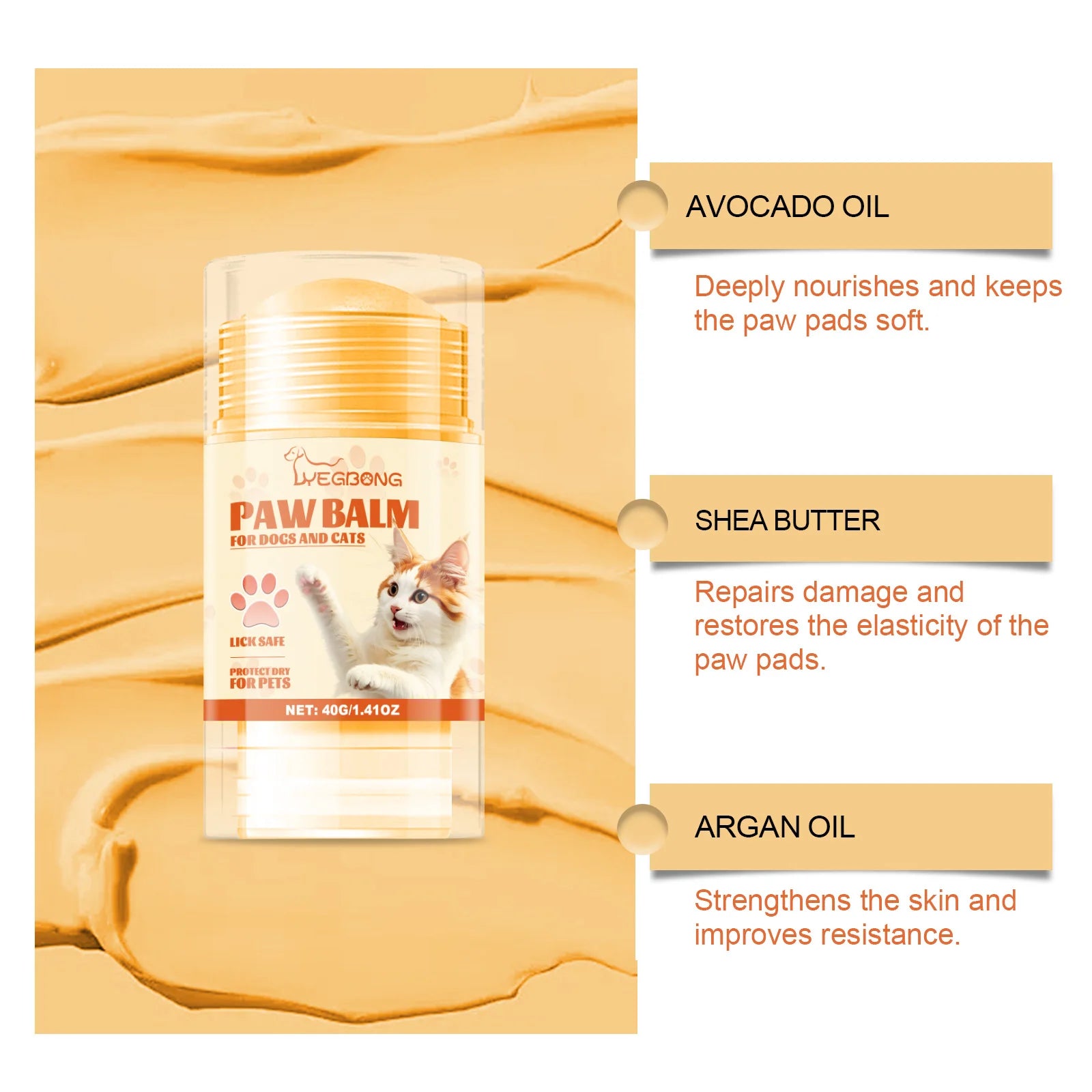 Pet Paw Care Stick Natural Ingredients Prevent Dryness and Cracking