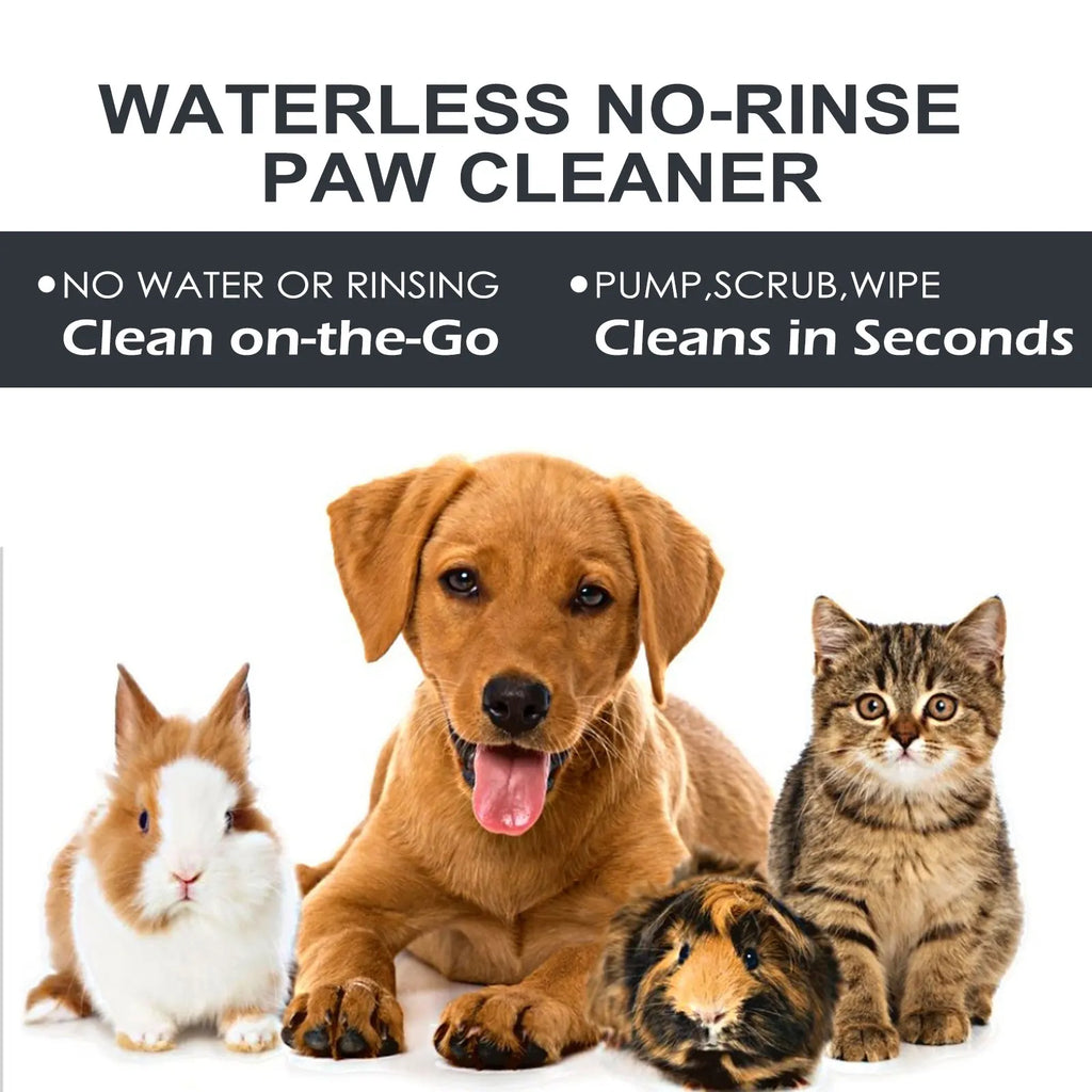 100% Natural Waterless No-Rinse Paw Dry Shampoo Foam With Silicon Brush