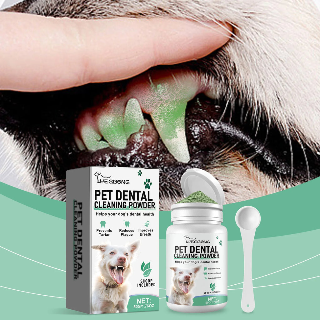 Pet Dental Powder Oral Care Supplement Fresh Breath and Teeth Cleaning Support