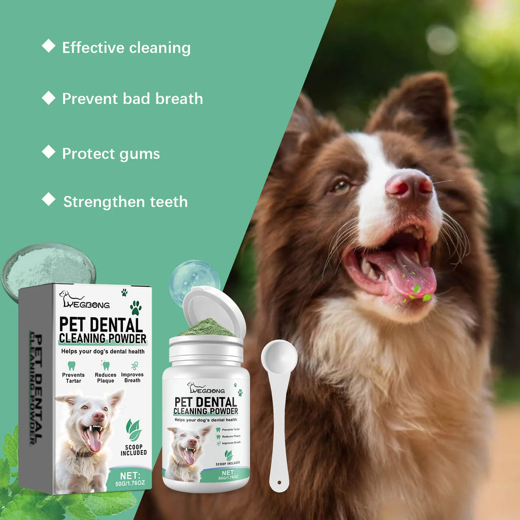Pet Dental Powder Oral Care Supplement Fresh Breath and Teeth Cleaning Support