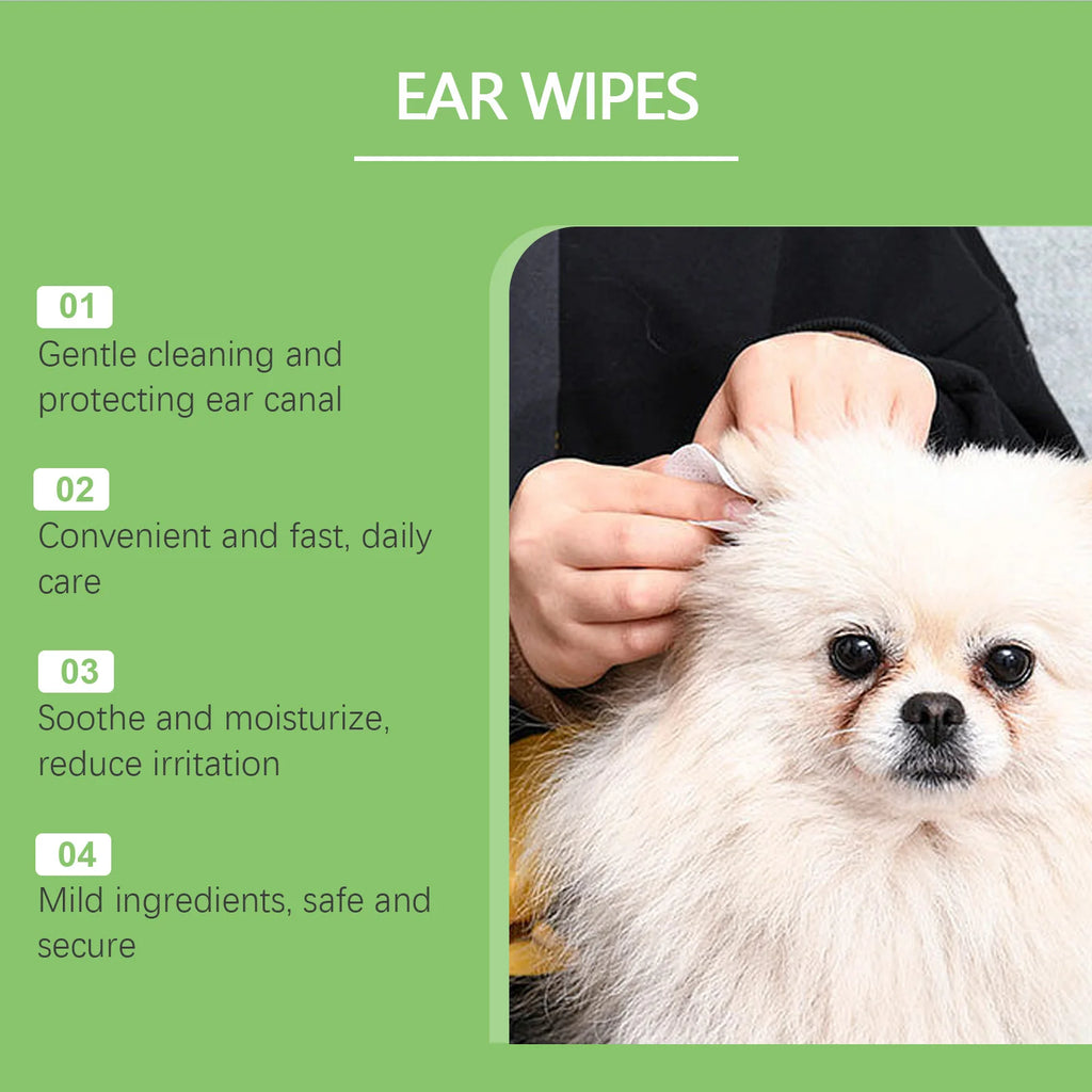 Pet Cleaning Cotton Pads Otic Cleanser to Stop Ear Itching and Infection