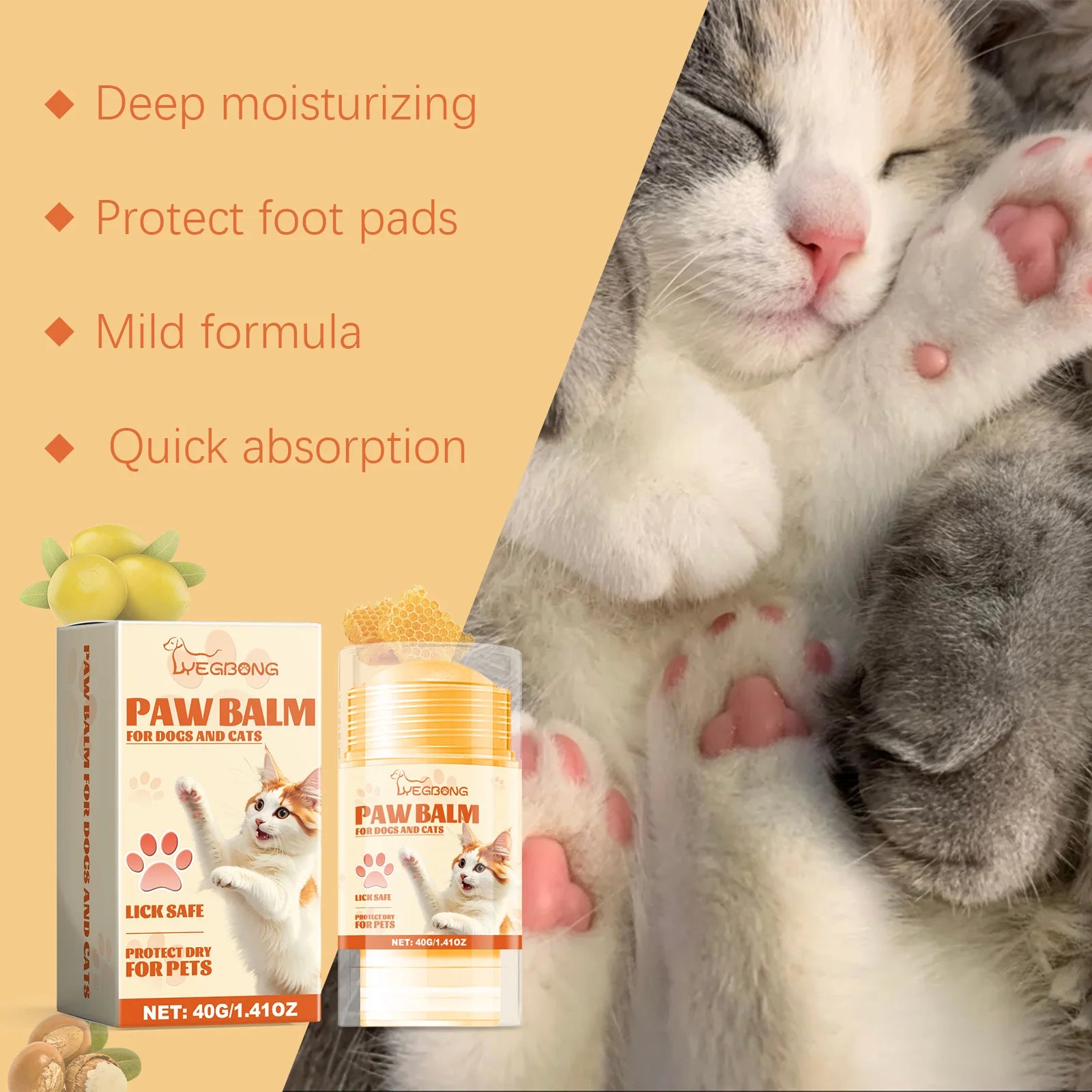 Pet Paw Care Stick Natural Ingredients Prevent Dryness and Cracking