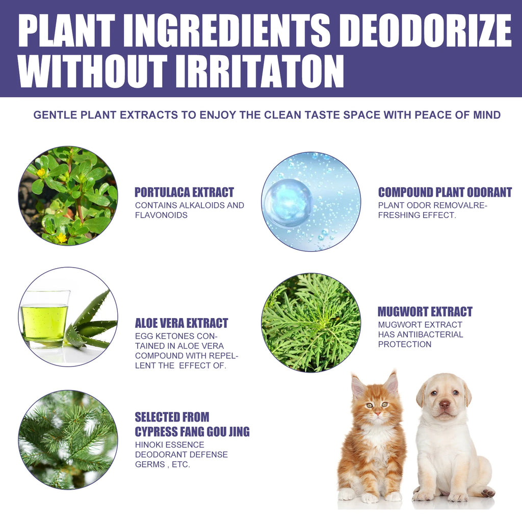 60ml Gentle Plant Ingredients Pet Deodorant Deodorizer Spray