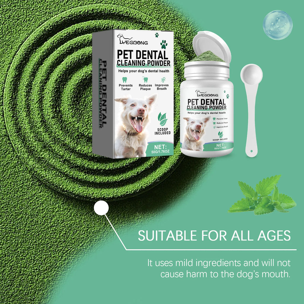 Pet Dental Powder Oral Care Supplement Fresh Breath and Teeth Cleaning Support