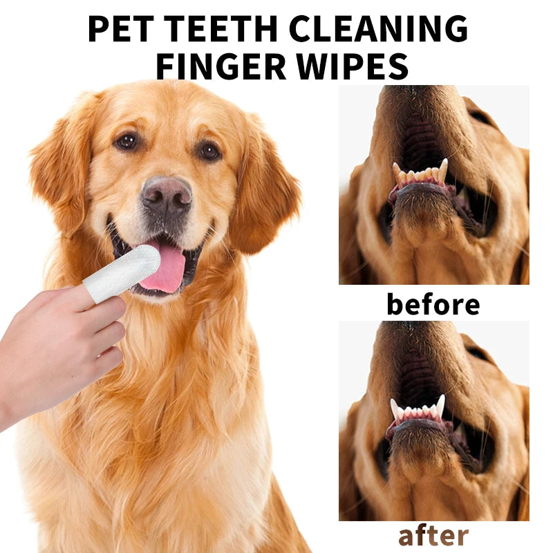 Pet Teeth Cleaning Wipes, Cats and Dogs