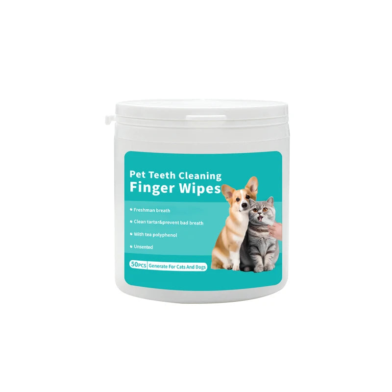 Pet Teeth Cleaning Wipes, Cats and Dogs