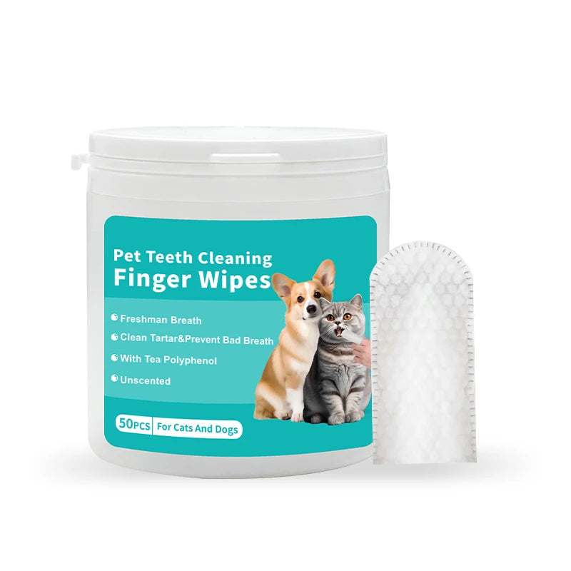 Pet Teeth Cleaning Wipes, Cats and Dogs